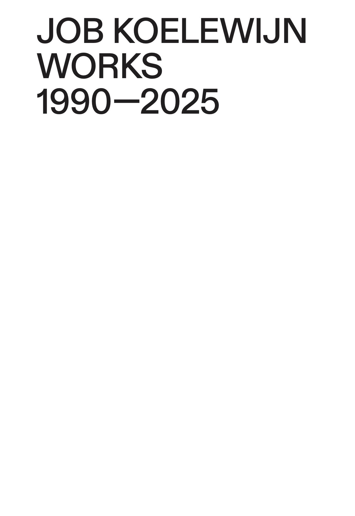 Buchcover Works 1990—2025