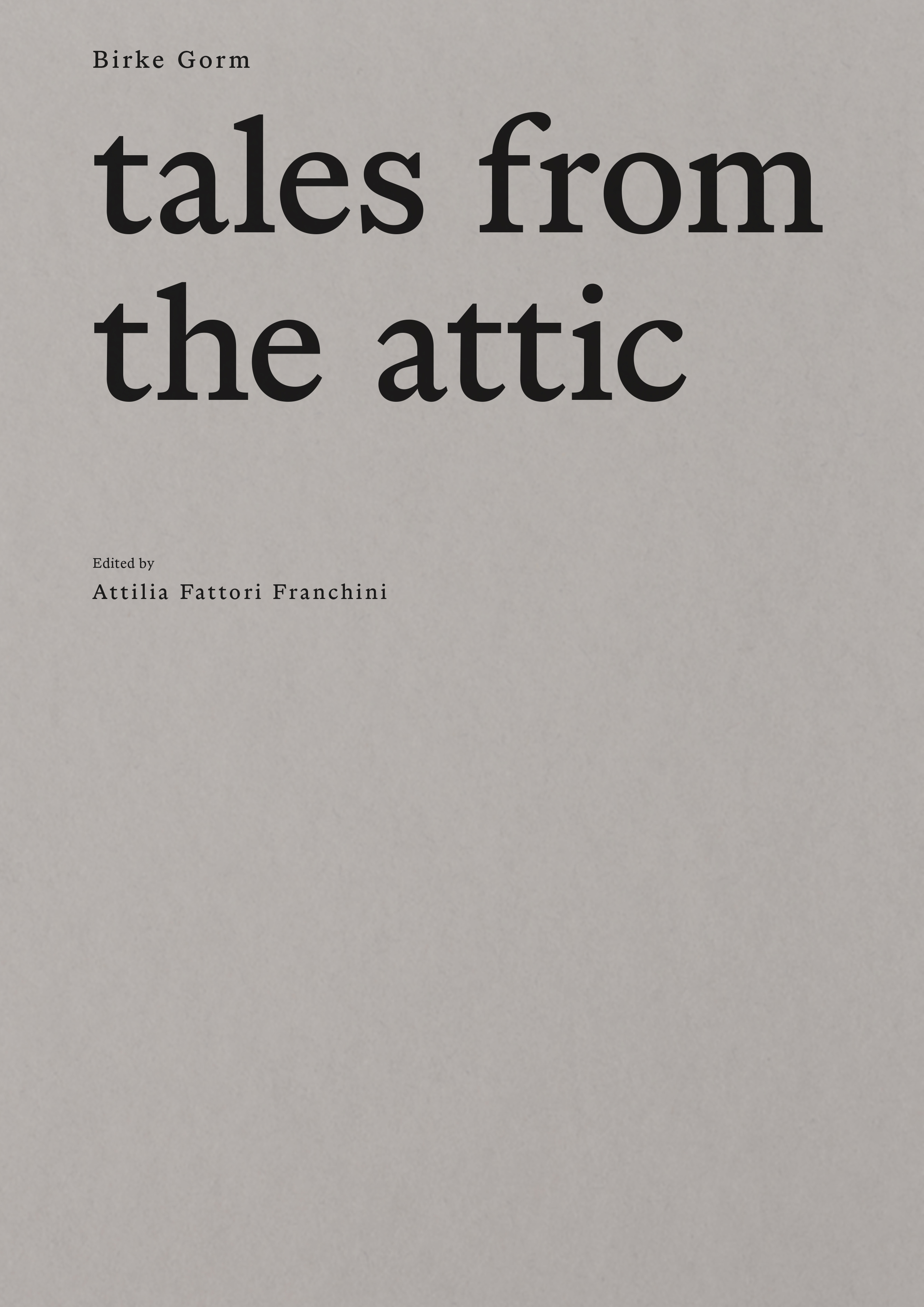 Buchcover tales from the attic
